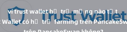 ví trust wallet hỗ trợ mạng nào tốt nhất Trust Wallet có hỗ trợ farming trên PancakeSwap không?